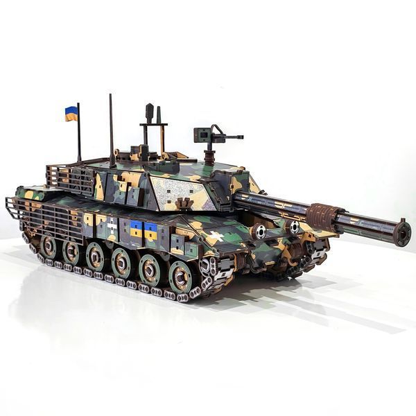 Деревянный 3D конструктор "Танк CHALLENGER 2" The Gravix механическая 3D модель CHALLENGER  фото