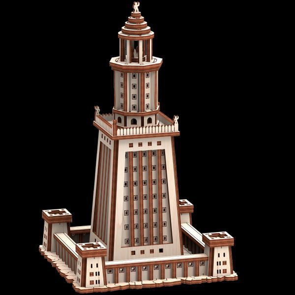 Деревянный конструктор Александрийский Маяк Mr. Playwood механическая 3D модель 169 деталей 000033373 фото
