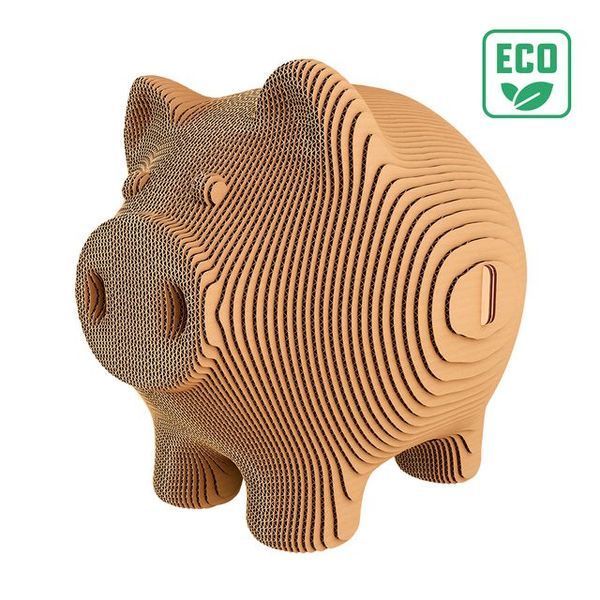 Картонний 3д пазл "Свинка-скарбничка" Cartonic об'ємний конструктор CARTPIGGY фото