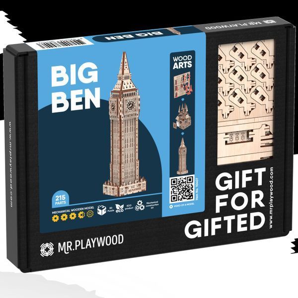 3D конструктор Біг Бен Mr. Playwood механічна 3D модель 215 деталей 000033009 фото
