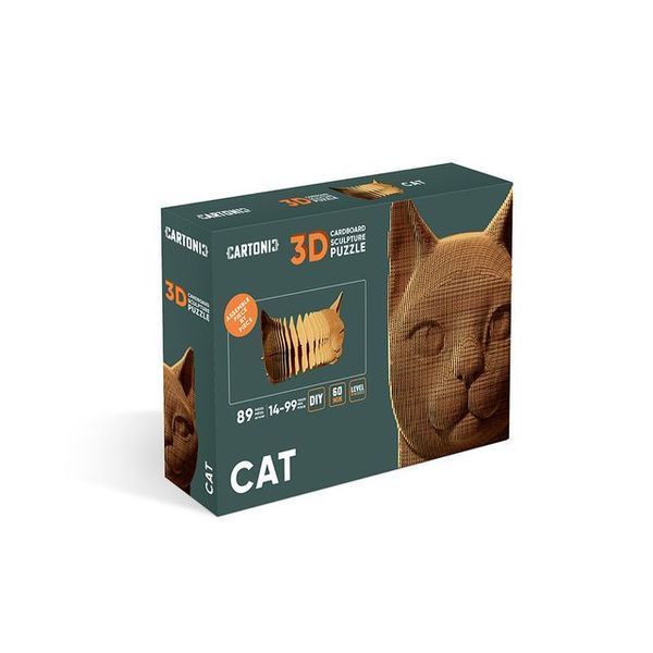 Картонний 3д пазл "Кіт" Cartonic об'ємний конструктор CARTCAT фото