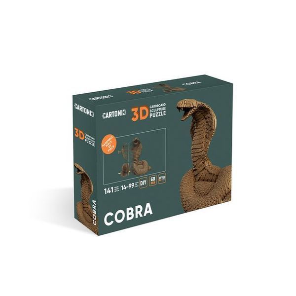 Картонный 3д пазл "Кобра" Cartonic объемный конструктор CARTCOBRA фото