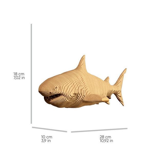 Картонний 3д пазл "Акула" Cartonic об'ємний конструктор CARTSHARK фото