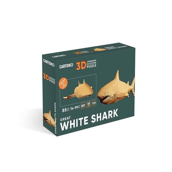 Картонний 3д пазл "Акула" Cartonic об'ємний конструктор CARTSHARK фото